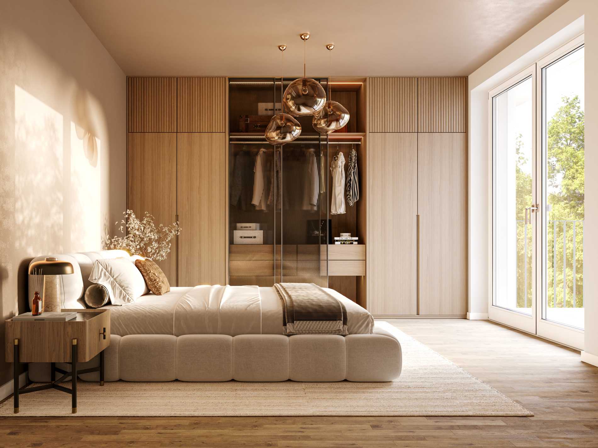 Entspannt aufwachen – in Ihrem Schlafzimmer mit Blick ins Grüne